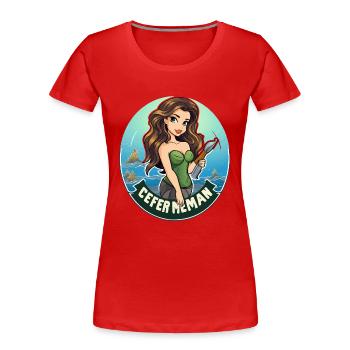 Motif de l’insigne d’héroïne de mer - T-shirt bio Premium Femme - rouge - Devant - Mia (176cm)