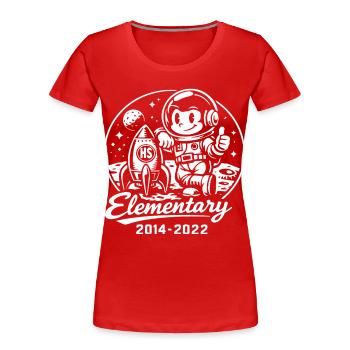 Elementar-Astronauten-Mond - Frauen Premium Bio T-Shirt - Rot - Vorne - Mia (176cm)