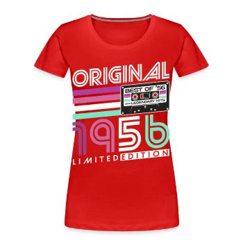 70e anniversaire 1956 Vintage Born Retro - T-shirt bio Premium Femme - rouge - Devant - Mia (176cm)