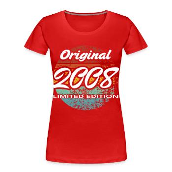 18th Birthday 2008 Boys and Girls Gift - Women's Premium Organic T-Shirt - red - Front - Mia (176cm)