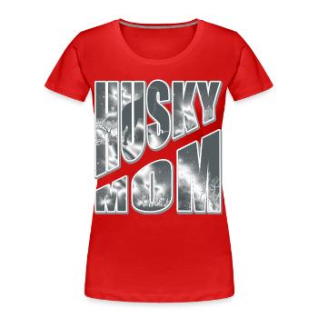 Husky Mom im Schnee - Frauen Premium Bio T-Shirt - Rot - Vorne - Mia (176cm)