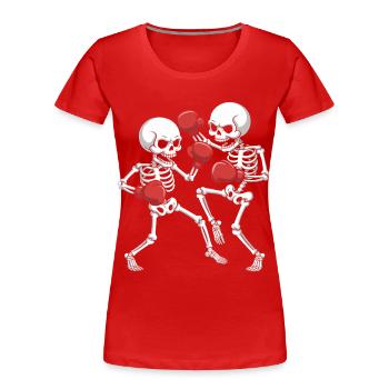 Duel Boxeur Squelette - T-shirt bio Premium Femme - rouge - Devant - Mia (176cm)