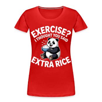 Blague sur le panda au riz - T-shirt bio Premium Femme - rouge - Devant - Mia (176cm)