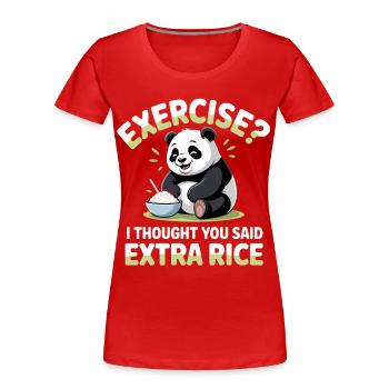 Panda Humour : Extra Rice Cartoon - T-shirt bio Premium Femme - rouge - Devant - Mia (176cm)