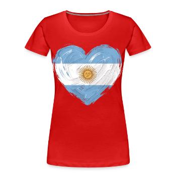 Football Football du Drapeau Argentine - T-shirt bio Premium Femme - rouge - Devant - Mia (176cm)