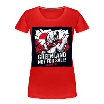 Greenland Not For Sale - Hands Off - Polar Bear - Women's Premium Organic T-Shirt - red - Front - Mia (176cm)