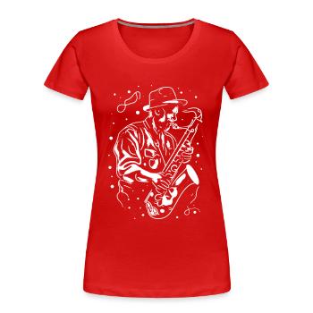 Saxophon Opa - Frauen Premium Bio T-Shirt - Rot - Vorne - Mia (176cm)