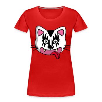Cute but demonic cat - Women's Premium Organic T-Shirt - red - Front - Mia (176cm)