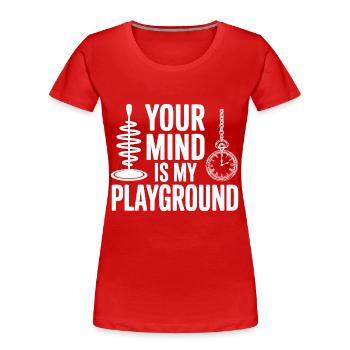 Équipement certifié de spécialiste cognitif clinique - T-shirt bio Premium Femme - rouge - Devant - Mia (176cm)
