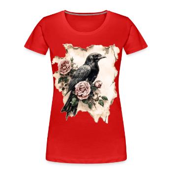 Raven - Women's Premium Organic T-Shirt - red - Front - Mia (176cm)