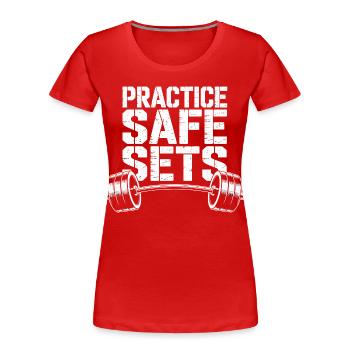 Sichere Sätze Trainieren - Frauen Premium Bio T-Shirt - Rot - Vorne - Mia (176cm)