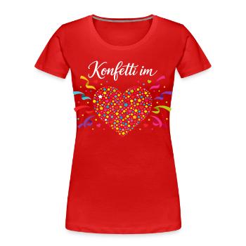 Cœur de confettis drôle pour les fans de fête - T-shirt bio Premium Femme - rouge - Devant - Mia (176cm)