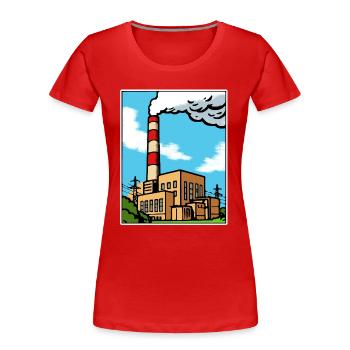 Silhouette de dessins animés industriels - T-shirt bio Premium Femme - rouge - Devant - Mia (176cm)