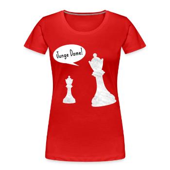 Junge Dame lustiger Spruch Schach zweideutig - Frauen Premium Bio T-Shirt - Rot - Vorne - Mia (176cm)