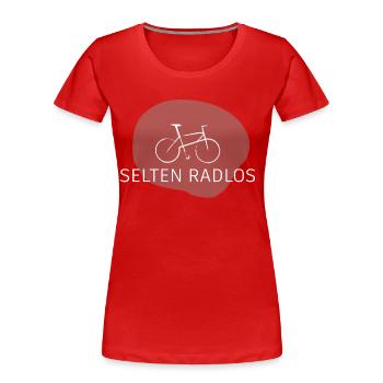 Selten Radlos – Wortspiel Fahrrad Spruch - Frauen Premium Bio T-Shirt - Rot - Vorne - Mia (176cm)