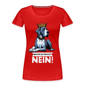 Before you ask Great Dane Great Dane owner - Women's Premium Organic T-Shirt - red - Front - Mia (176cm)