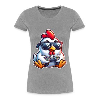 Gamer Chicken with Controller - Women's Premium Organic T-Shirt - navy - Front - Mia (176cm)