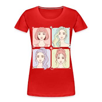 Kpop Coréen, Pop Anime mignon, Fille de Corée, Musique d’amour - T-shirt bio Premium Femme - rouge - Devant - Mia (176cm)