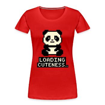 Pixelbaby Lade Cuteness - Frauen Premium Bio T-Shirt - Rot - Vorne - Mia (176cm)
