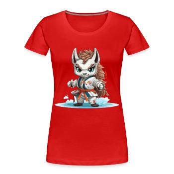 Fierce Snow Fox - Women's Premium Organic T-Shirt - red - Front - Mia (176cm)