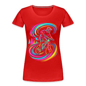 Vététiste - T-shirt bio Premium Femme - rouge - Devant - Mia (176cm)