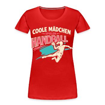 Joueuse de handball mignonne, fille cadeau - T-shirt bio Premium Femme - rouge - Devant - Mia (176cm)
