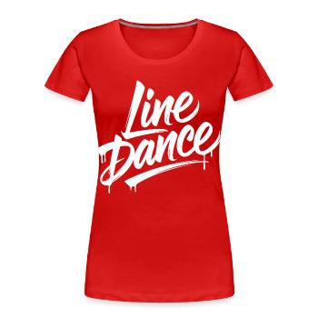 Danse en ligne – Country western Tanz - T-shirt bio Premium Femme - rouge - Devant - Mia (176cm)