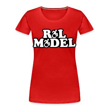 Every wheelchair user is a role model # - Women's Premium Organic T-Shirt - red - Front - Mia (176cm)