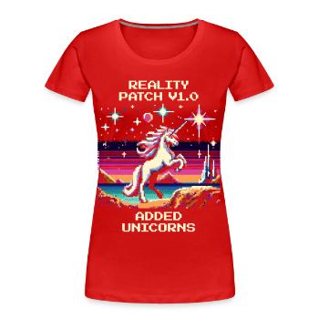 Reality Patch 1.0 | Unicorns added - Women's Premium Organic T-Shirt - red - Front - Mia (176cm)