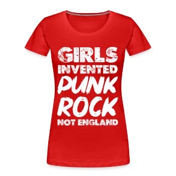 Les filles ont inventé le punk rock - T-shirt bio Premium Femme - rouge - Devant - Mia (176cm)
