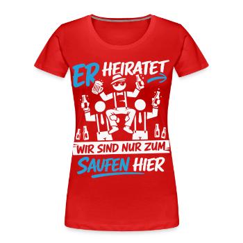 Bachelor Party Men's T-Shirt Bachelor Party Costume - Women's Premium Organic T-Shirt - red - Front - Mia (176cm)