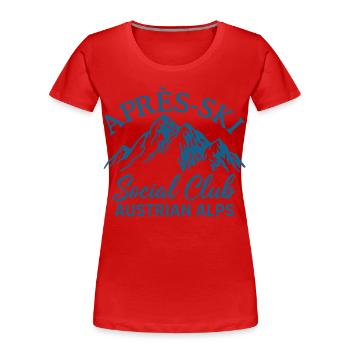 Après Ski Social Club Austrian Alps - Women's Premium Organic T-Shirt - red - Front - Mia (176cm)