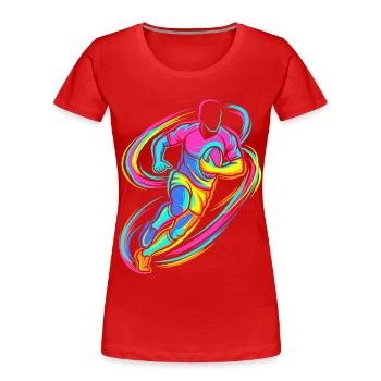 Rugby player - Women's Premium Organic T-Shirt - red - Front - Mia (176cm)
