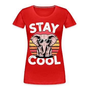 Stay Cool Elephant - Kids Retro - Women's Premium Organic T-Shirt - red - Front - Mia (176cm)
