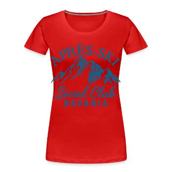 Apres Ski Social Club Bavaria - Frauen Premium Bio T-Shirt - Rot - Vorne - Mia (176cm)