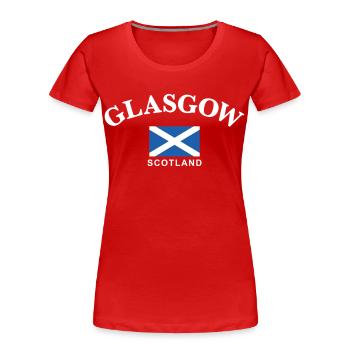 Glasgow, Schottland - Frauen Premium Bio T-Shirt - Rot - Vorne - Mia (176cm)