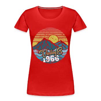 Vintage 1966 - Frauen Premium Bio T-Shirt - Rot - Vorne - Mia (176cm)
