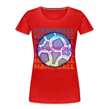 Handball vintage - T-shirt bio Premium Femme - rouge - Devant - Mia (176cm)