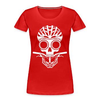 Bicycle Road Bike Cyclist Bike Sport Mountain Bike - Women's Premium Organic T-Shirt - red - Front - Mia (176cm)