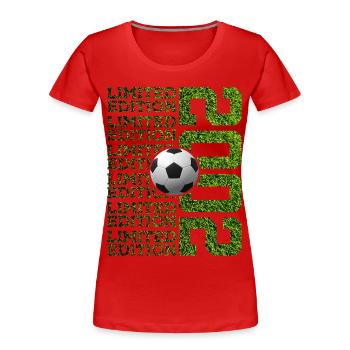 24E ANNIVERSAIRE DE FOOTBALL EN ÉDITION LIMITÉE 2002 - T-shirt bio Premium Femme - rouge - Devant - Mia (176cm)