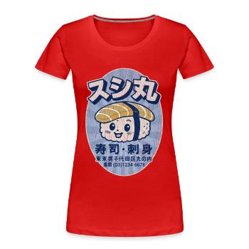 Little Sushi – Tokio, Japan - Frauen Premium Bio T-Shirt - Rot - Vorne - Mia (176cm)