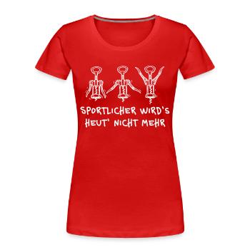 Korkenzieher Workout – Lustiger Bier Spruch - Frauen Premium Bio T-Shirt - Rot - Vorne - Mia (176cm)