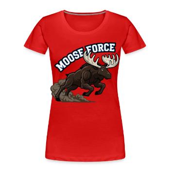 Moose Force Wildelch-Power - Frauen Premium Bio T-Shirt - Rot - Vorne - Mia (176cm)
