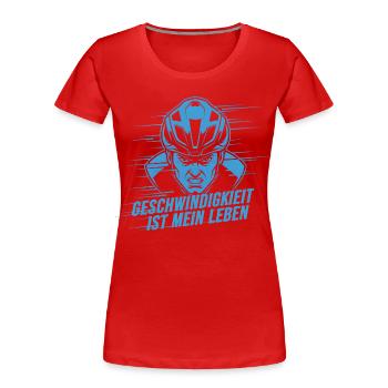 Vélo de route Vélo Vélo Sport Vélo VTT - T-shirt bio Premium Femme - rouge - Devant - Mia (176cm)