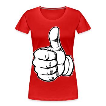 OK Daumenhoch Handsymbol  - Frauen Premium Bio T-Shirt - Rot - Vorne - Mia (176cm)