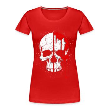 Totenkopf mit coolem Effekt - Frauen Premium Bio T-Shirt - Rot - Vorne - Mia (176cm)