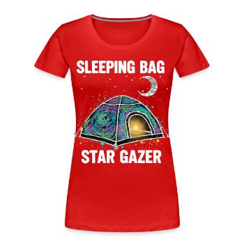 Schlafsack Star Gazer Campingzelt - Frauen Premium Bio T-Shirt - Rot - Vorne - Mia (176cm)