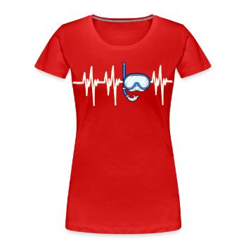 Plongeur Heartbeat - T-shirt bio Premium Femme - rouge - Devant - Mia (176cm)