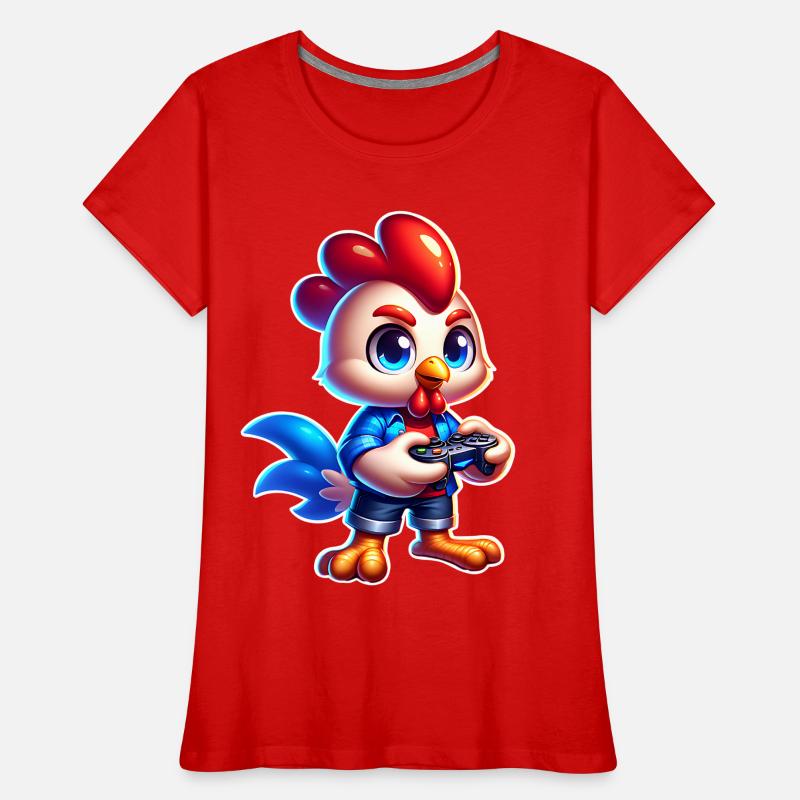 Gaming Chicken with Controller Women's Premium Organic T-Shirt