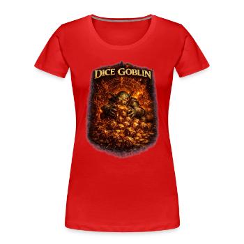 T-shirt Dice Goblin – Dés et jeu de rôle - T-shirt bio Premium Femme - rouge - Devant - Mia (176cm)
